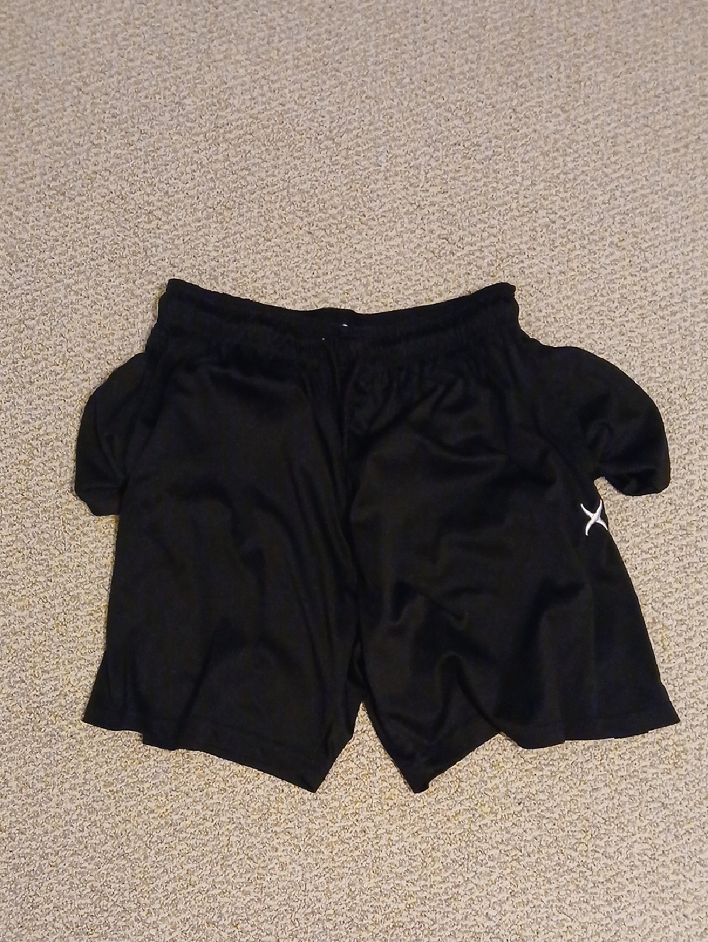 Mens L Game Time Black Shorts With White Logo
